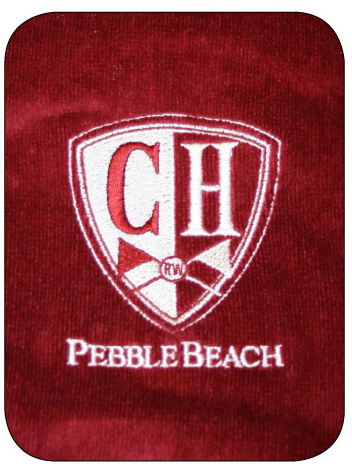 Custom Golf Towels Pebble Beach Maroon