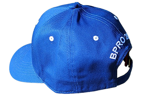 Custom golf hats blue side shot