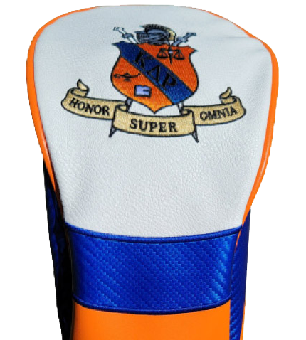 Custom Leather Headcovers For Golf Clubs Orange and Blue