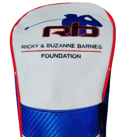 Custom Leather Headcovers For Golf Clubs Blue and Red With Embroidered Patch